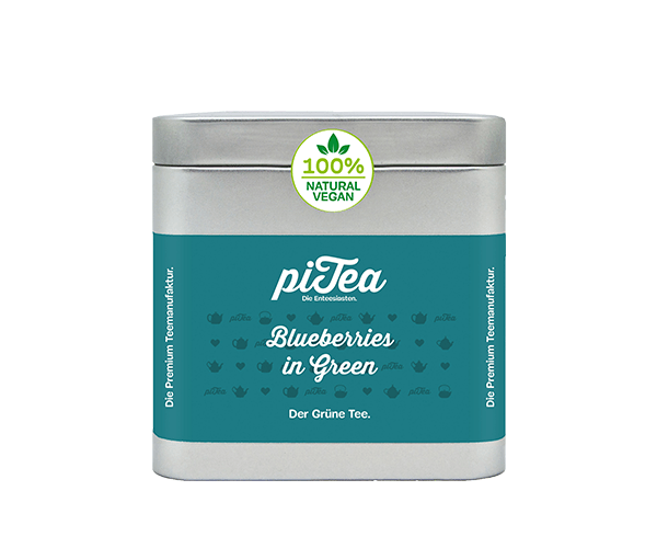 Blueberries in Green Teedose